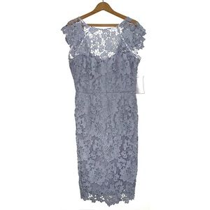 ASOS Paper Dolls Midi Grey Lavender Lace Dress- Open back